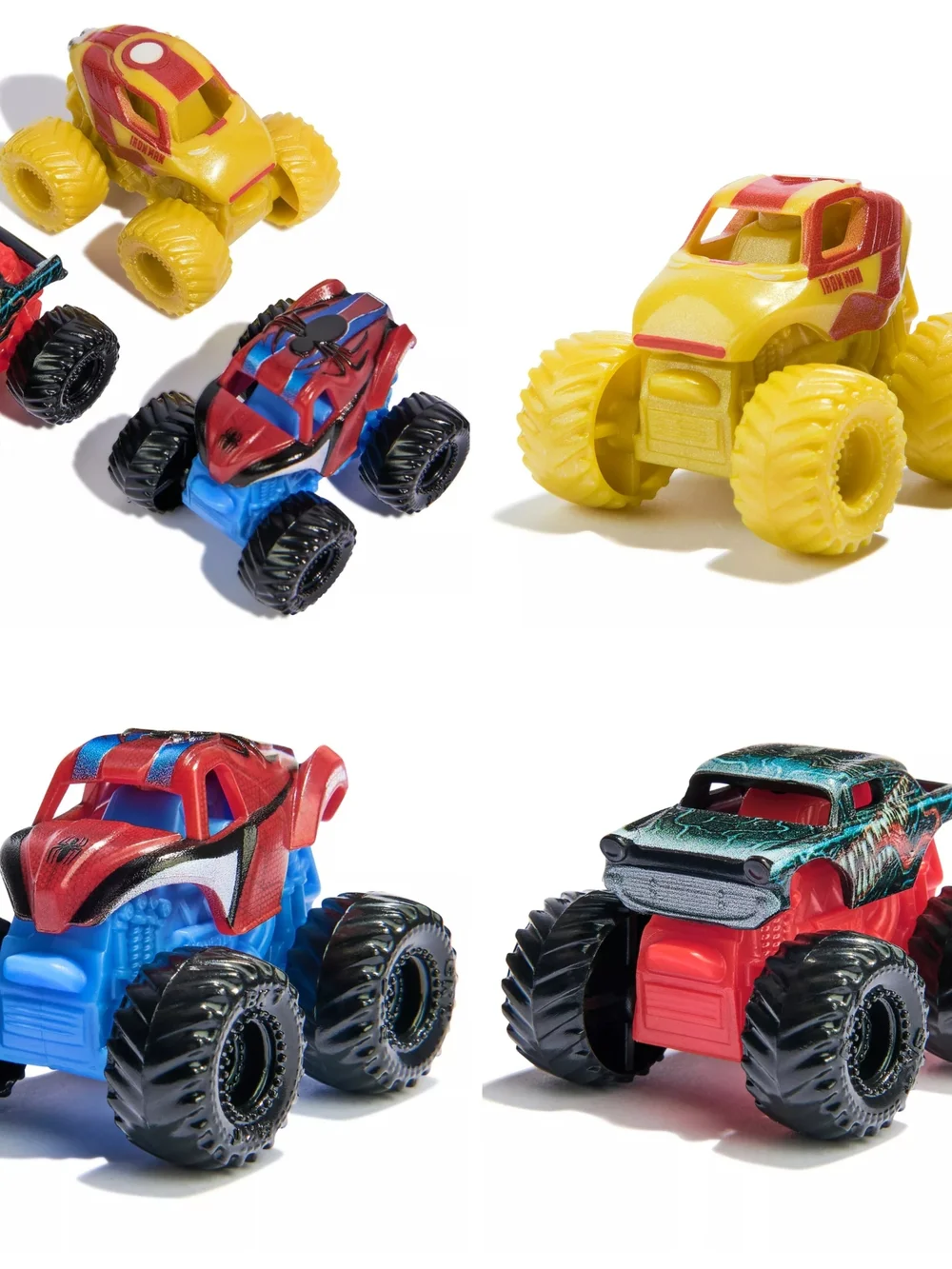 Marvel Mini Monster Jam Trucks Iron-Man & Spider-Man New In Box!